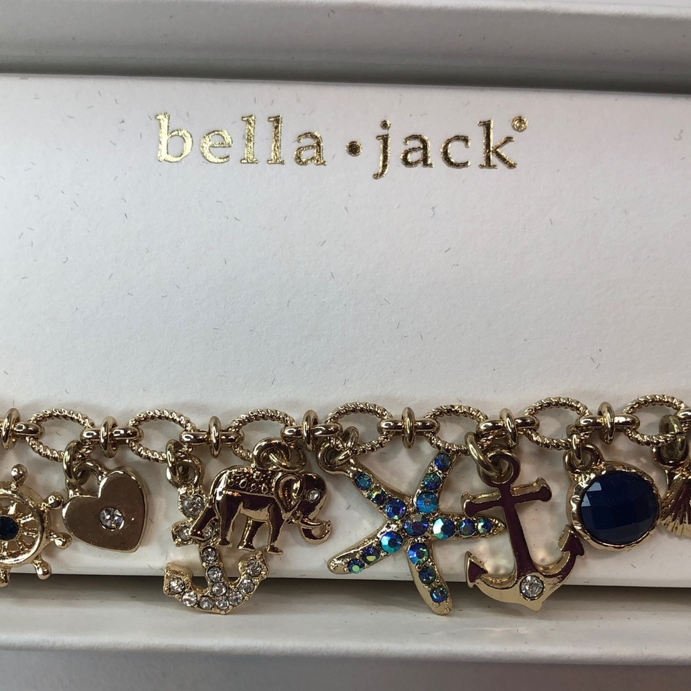 Bella Jack Golden Charm Bracelet Nautical Beach Coastal Chic NEW in Box - Picture 3 of 8